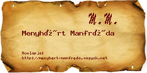 Menyhért Manfréda névjegykártya